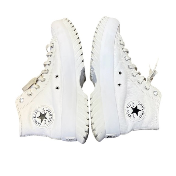 Converse White Chuck Taylor All Star Lugged 2.0 Hi Platform Leather Womens 10.5 - Picture 7 of 11